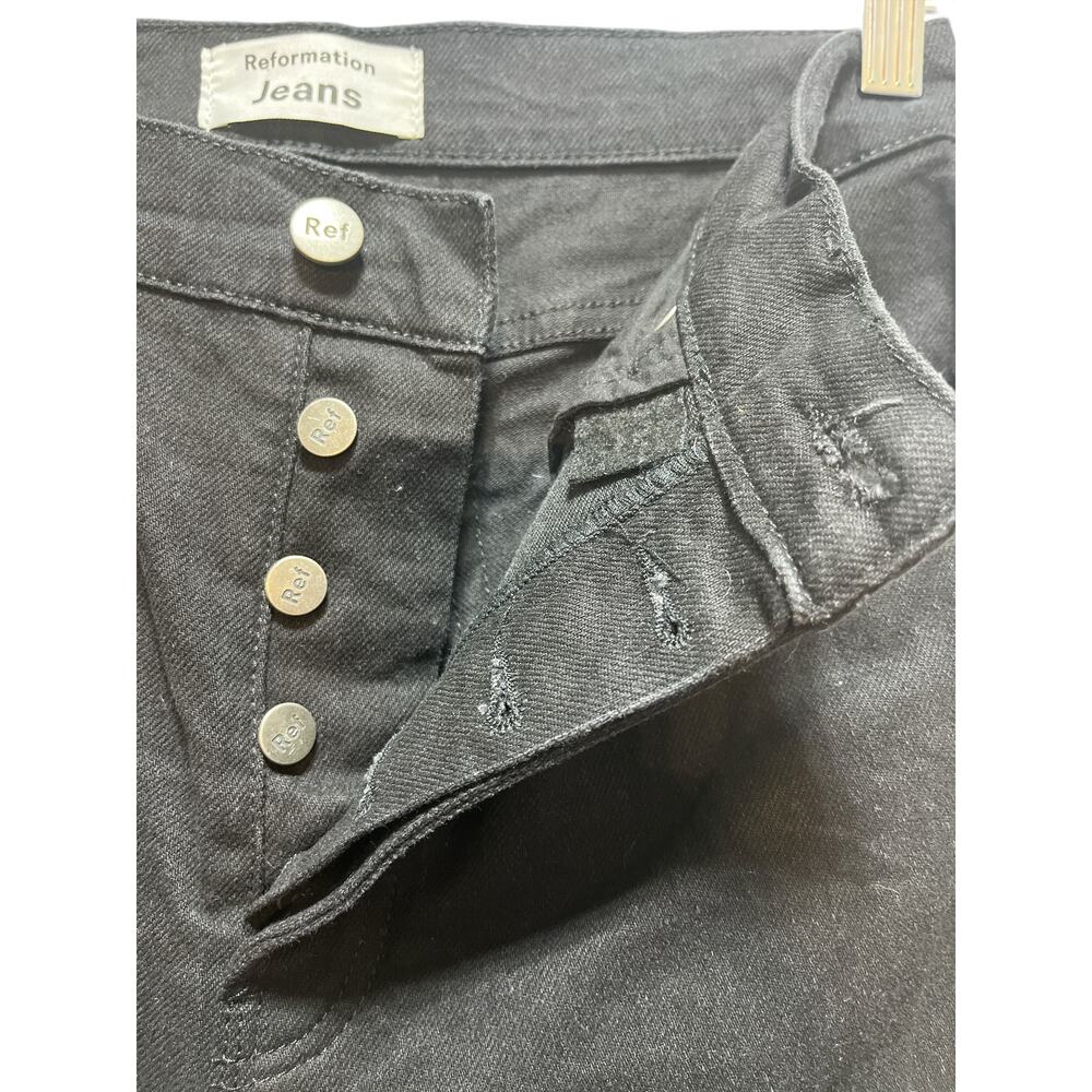 Reformation Women’s  Serena High Skinny Crop Jeans  Black  Stretch Size 28 - Picture 6 of 11